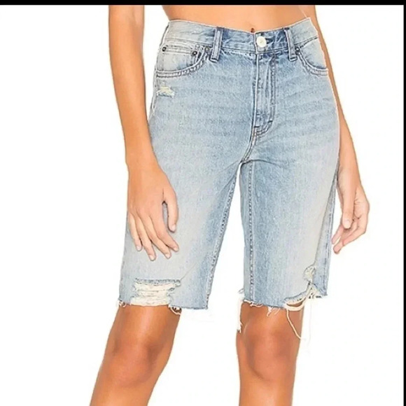 Free People Distressed Bermuda Shorts size 24 - Picture 1 of 6